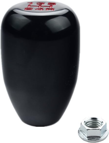 DEWHEL 5 Speed Manual Shift Knob M10x1.25 Screw On Aluminum for Nissan Mazda Mitsubishi (Black)...