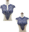 2 Pcs Water-Soluble Lace Collar Polyester Silk Embroidery Chest Lace Three-Dimensional Hollow Collar Fake Collar Front/Back Collar(Tibetan Blue)...