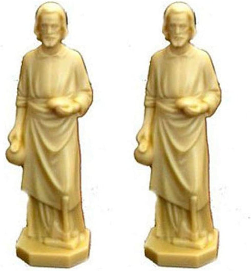 2 X St Joseph Statue Home Seller Faith Saint House 3.5 Inch Figurine New...