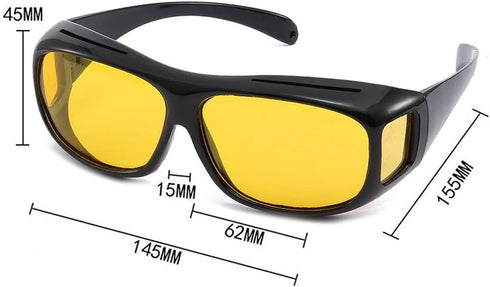 2PCS High Definition Night Vsion Driving Sunglasses Wrap Around Glasses with Anti Reflective Coating...