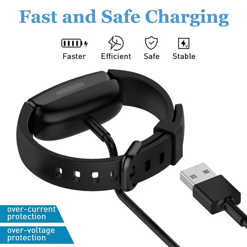 Threeeggs 2 Pack Charger for Fitbit Inspire 2 USB Charging Cable Dock Cord 3.3 ft / 100cm...