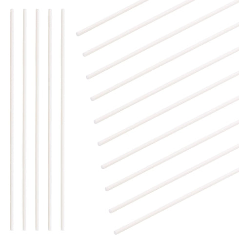 Swpeet 15Pcs Milkly Plastic Rods Assortment Kit, Diameter 4mm Length 250mm Material ABS Round Stick Round Solid Bar DIY Model for DIY Toys Buildin...
