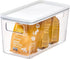 Rosanna Pansino x iDesign Recycled Plastic Kitchen Storage Bin with Lid, Clear Bin/Marshmallow Lid, 6" x 12" x 6"...