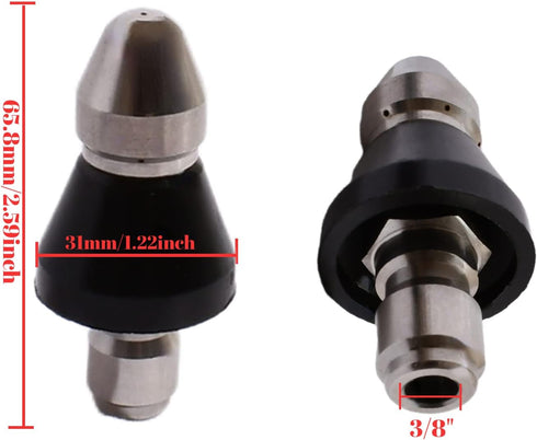 High Pressure Washer Sewer Jet Hose Nozzle Cleaning Tool Quick Connect Water Sprayer Drain Augers for Pipe,Hair,Toilet Dredging Unclogging Remover...