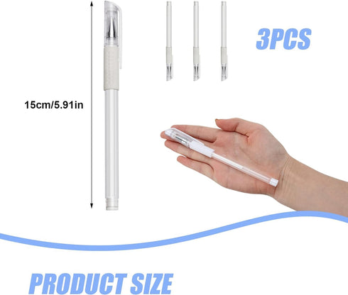 Skin Marker Eyebrow Tattoo Marker Position Outline Pen 3 Pcs, Waterproof Eyebrows Pencil Tattoo Makeup And Microblading Supplies, White Brow Marki...