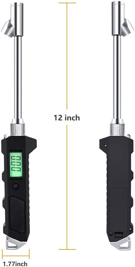Number-one Digital Tire Pressure Gauge 230 PSI Auto Shut Off LCD Backlight Digital Display RV Heavy Duty Dual Head Rotatable Pressure Measuring Va...