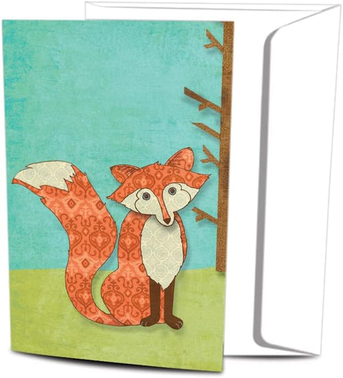 Tree-Free Greetings EcoNotes 12 Count Whimsical Fox All Occasion Notecard Set with Envelopes, 4 x 6 Inches (FS56135)...