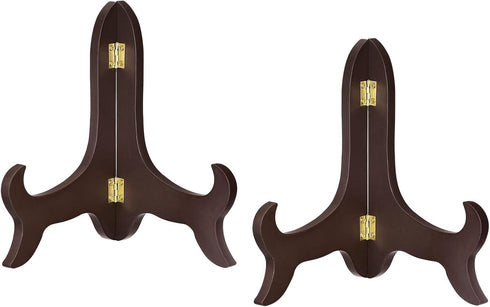 uxcell 2pcs 8" Easel Plate Holder, Wooden Folding Display Stand Brown for Decorative Picture Frame...