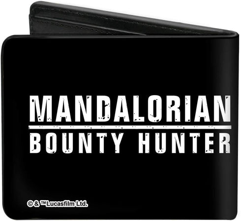 Buckle-Down Men's Wallet, Bifold, Star Wars The Mandalorian Helmet Bounty Hunter Logo, Vegan Leather, 4.0" x 3.5"...