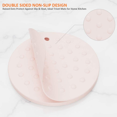 Silicone Trivet Mat Pot Holders, 5 Pack Heat Resistant Non-Slip Kitchen Trivets, Super Soft Flexible Easy to Wash and Dry, Perfect for Hot Pots an...