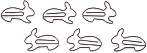 Bunny Rabbit Shaped Paper Clips Great for Paper Clip Collectors or Office Gift - Comes in Round Tin with Lid and Gift Box (Brown 100 Count)...