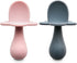 Grabease Baby Silicone Spoon Set for Baby-Led Weaning & First Stage Self-Feeding: Soft, Safe 100% Food-Grade Silicone; BPA-, PVC- Latex- & Phthala...