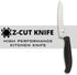 Spyderco Z-Cut Kitchen Knife with 4.4" Pointed Tip CTS BD1N Stainless Steel Blade and Durable Black Polypropylene Handle - PlainEdge - K14PBK...