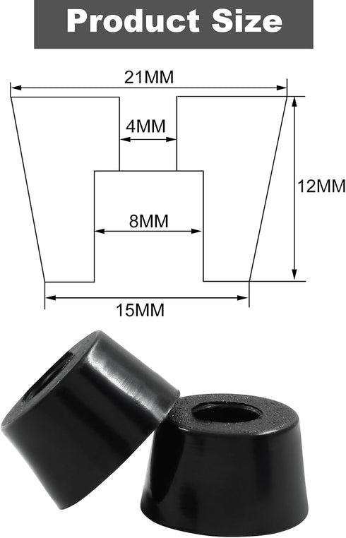 12PCS Cutting Board Feet, 0.47" W x 0.79" H Rubber Feet for Cutting Board with with Steel Matching Screws, Non-Slip Rubber Cutting Board Legs for ...