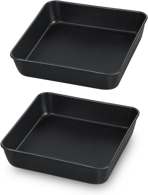 TeamFar Square Cake Pan, 6 inch Small Baking Roasting Pans with Stainless Steel Core & Nonstick Coating, for Making Cakes Brownie Lasagna, Non-tox...