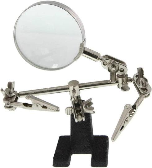 Helping Hand Magnifier Adjustable 5X Magnifying Glass,with Dual Adjustable Alligator Clips, for Soldering, Inspecting Micro Objects, DIY (5X Helpi...