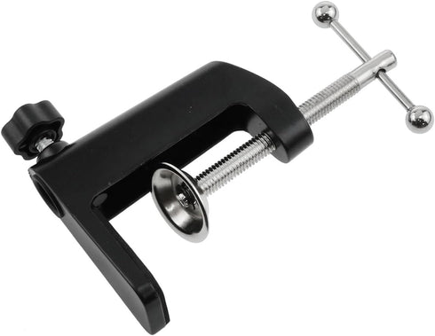 1PCS Black Aluminum Alloy Desk C-Clamp Desk Light Mounting Cantilever Bracket With Adjustable Screws for Microphone Arm and Desktop Table Lamp...