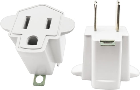 3 Prong to 2 Prong Adapter,YOELVN 3-2 Prong Grounding Outlet Converter, Portable Fireproof 200? Resistant Wall Outlet Plug Adapter,Three Prong Ada...