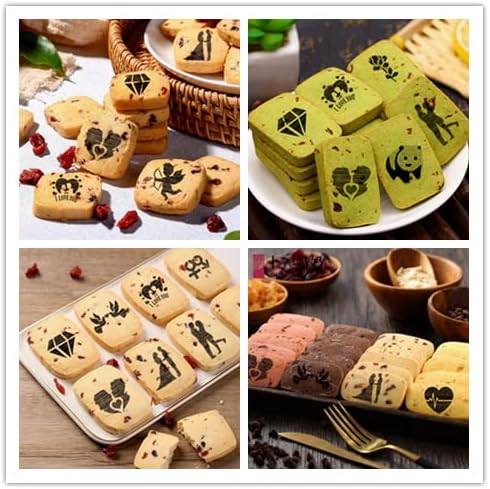46 Coffee Stencils + 2 Steel Mesh Powder Shaker, Magnoloran Valentine's Day Stencils Cookies Baking Painting Mold Barista Templates for Dessert Cu...
