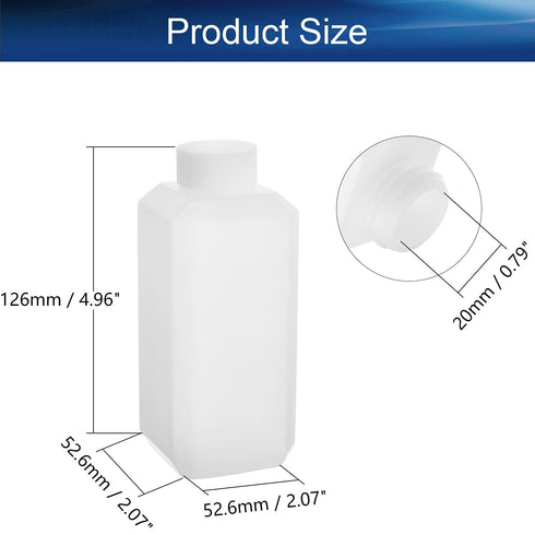 Bettomshin 10Pcs Narrow Mouth HDPE Reagent Bottle, 250mL/8.45oz Square Plastic Lab Chemical Reagent Bottle, Leak Proof, Translucent Sample Sealing...