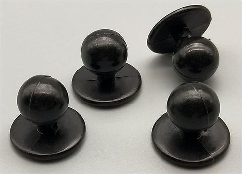 Duolai 100pcs Black Ball Plastic Chef Coat Stud Button Round Movable Jacket Chef Button for Clothing Decorative Accessories...