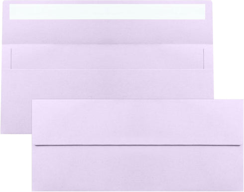 100 Pack Light Purple #10 Business Envelopes, Standard Envelopes Self Seal, 4 1/8 x 9 1/2 Inch Letter Size Business Mailing Envelopes for Checks I...