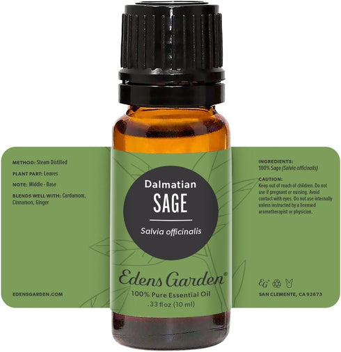 Edens Garden Sage- Dalmation Essential Oil- 100% Pure Premium Grade, Undiluted, Natural, Therapeutic, Aromatherapy, The Best for Candle, Laundry, ...