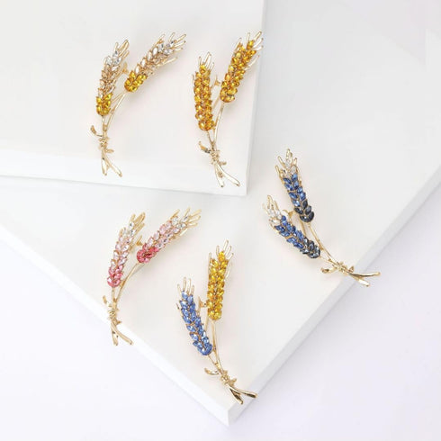 Ukrainian Flag Brooch Creative High Beauty Wheat Ear Breast Pin Simple Suit Coat Fashion Breast Flower Pin Accessories...