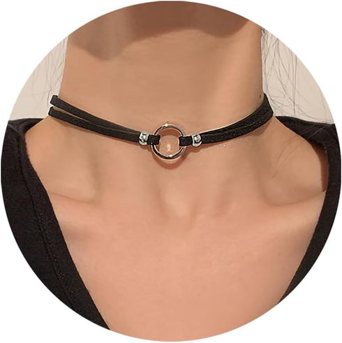 Fesciory Black Choker Necklaces for Women, Adjustable Layered Velvet Leather Lace Choker Collar Necklace, Goth Jewelry Gifts....