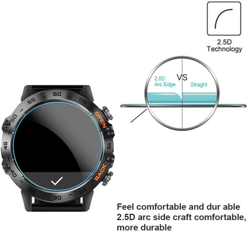 Screen Protector Compatible for K52 1.39 Inches Smartwatch , 9H Tempered Glass Protective Film Compatible for ESFOE K52 / SUNKTA K52 / Linwear K52...