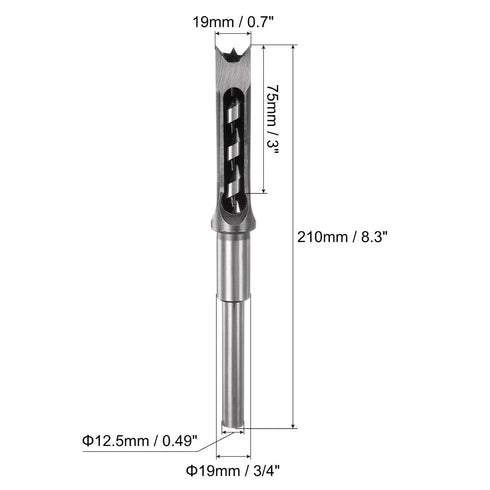 uxcell Square Hole Drill Bit, 3/4" High-Carbon Steel Hollow Chisel Mortise Power Tool for Woodworking...