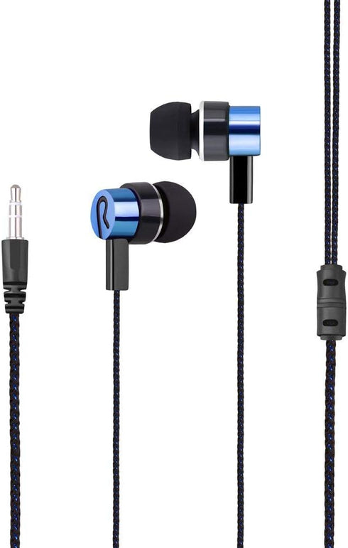 4 Pack Wired Earbuds 3.5MM 3 Pole Stereo Earphone in-Ear Headphone Without MIC 1Meter Braided Cord Headset for MP3 Cassette Recorder CD Player Mus...