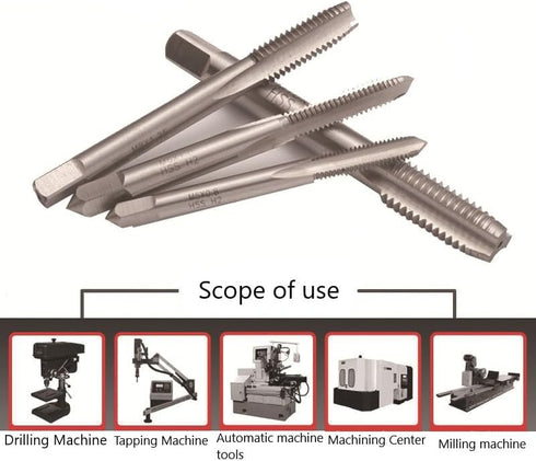 Metric Machine Thread Tap for Threading Machine Electric Drill DIY Metric Taps H2 HSS Straight Flutes Screw Tapping Threading Machinist Repair DIY...