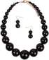 HSQYJ Simple Large Big Simulated Pearl Statement Necklace Earring Set Faux Big Pearl Choker Drop Dangle Hook Earring Fashion Costume Jewelry for G...