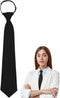Womens Tie Black Tie for Woman, Adjustable Pre Tied Clip on Ties for Women Girls, 14" Women Necktie Acessory...