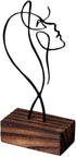 Veemoon Wrought Iron Line Characters Abstract Minimalist Female Statue Minimalist Facial Line Sculpture Home Table Ornament Tabletop Shelves Deskt...