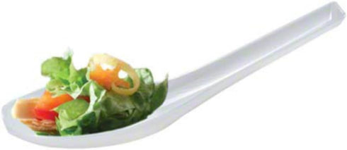100 Disposable Plastic White Chinese Soup Spoons Asian Soup Spoons Dessert Spoon Tasting spoons & Sample Spoon (100 White Asian Spoons)...