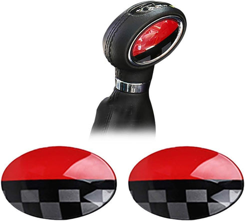 GTINTHEBOX JCW Style ABS Shift Knob Automatic Trans Trim Badge Covers for Mini Cooper/Cooper S Hardtop (F56), Hardtop 4-Door (F55), Convertible (F...