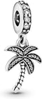 Palm Tree Dangle Charms 925 Sterling Silver Tree Pendant with Cubic Zirconia for Bracelets...