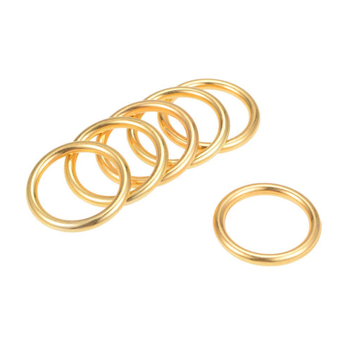 uxcell O Ring Buckle 20mm(0.8") ID 3mm Thickness Zinc Alloy O-Rings for Hardware Bags Belts Craft DIY Accessories, Gold Tone 6pcs...