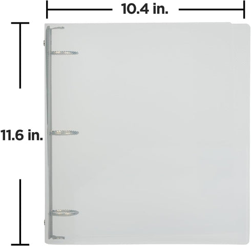JAM PAPER Plastic 1.5 inch Binder - Clear 3 Ring Binder - Sold Individually...
