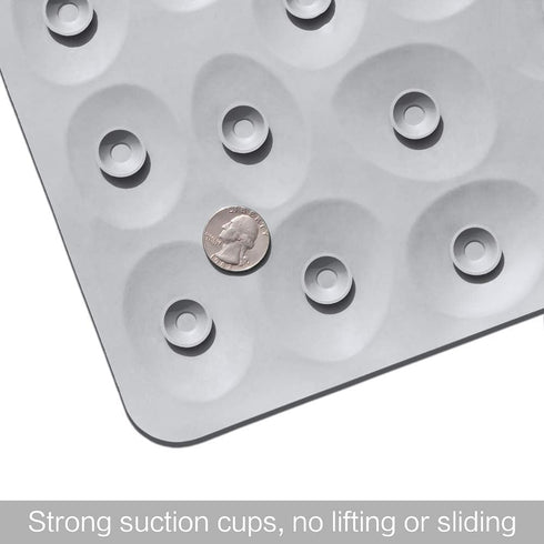 Non-Slip Bathtub Mat OTHWAY Soft Rubber Bathroom Bathmat with Strong Suction Cups (Grey)...