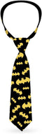 Necktie Standard - Bat Signal-1 Scattered Black Yellow...