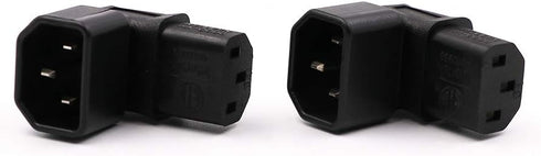 IEC C14 to C13 Power Adapter PDU Plug/Socket Down 90 Degree for LCD Wall Mount TV 2 Pack...