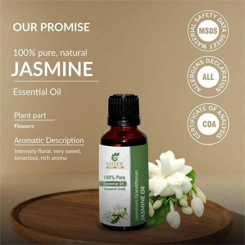 Jasmine Oil 15 ML (0.51 Fl.OZ) | 100% Pure Natural Undiluted Uncut Therapeutic Grade Jasminum Grandiflorum Essential Oil...