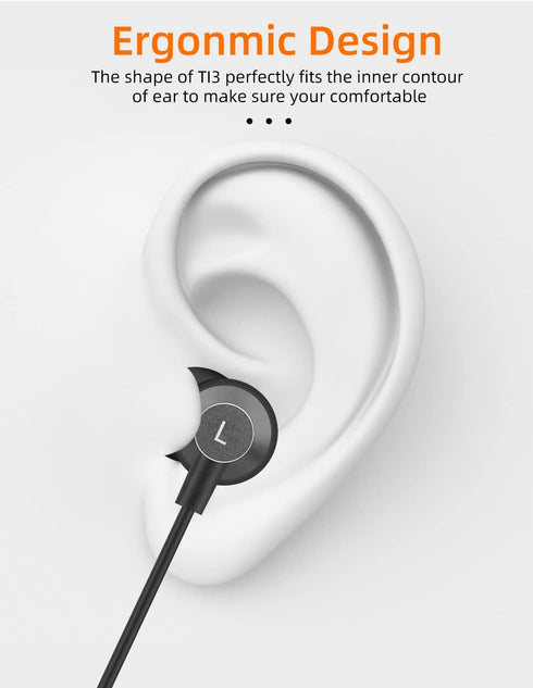 MAS CARNEY TI3 Wired USB Type C Headphones, USB C Earbuds, in-Ear Earphones with Microphone for Samsung S20, Huawei P30 P40, OPPO, Honor, Google P...