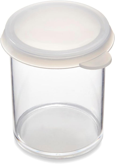 KINGART Clear Multi-Purpose Plastic Storage Cups with Removable Lid for Paiint, Art and Crafts Supplies, Set of 14 in 2 sizes...