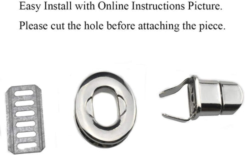 HAHIYO Twist Purse Closure Turn Locks Clip Clasp Easy Install with Online Instructions Picture for Wallet Briefcase Clutch Handbag 1.1 Inch Length...