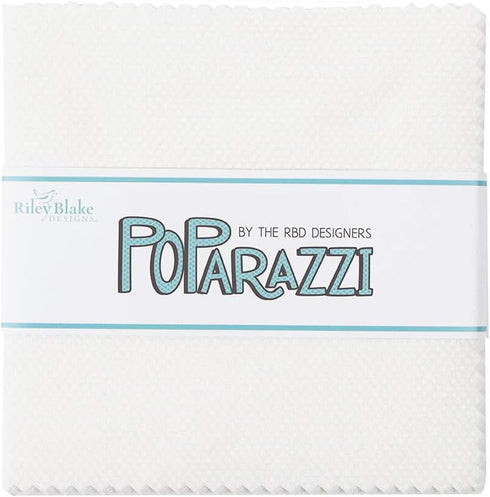 Riley Blake POParazzi by Assorted RBD Designers, Premium Quilting Fabric, Perfect for Quilting, Crafting, Sewing Projects and More… (5" White-on-W...