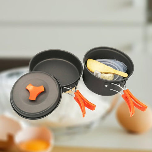 Dinnerware Sets Cookware Set Cookware Set 8 pcs Cookware Cooking Bowl - Wild Pot Pan Camping Barbecue Outdoor Cutlery Person Camping Cooking Set C...